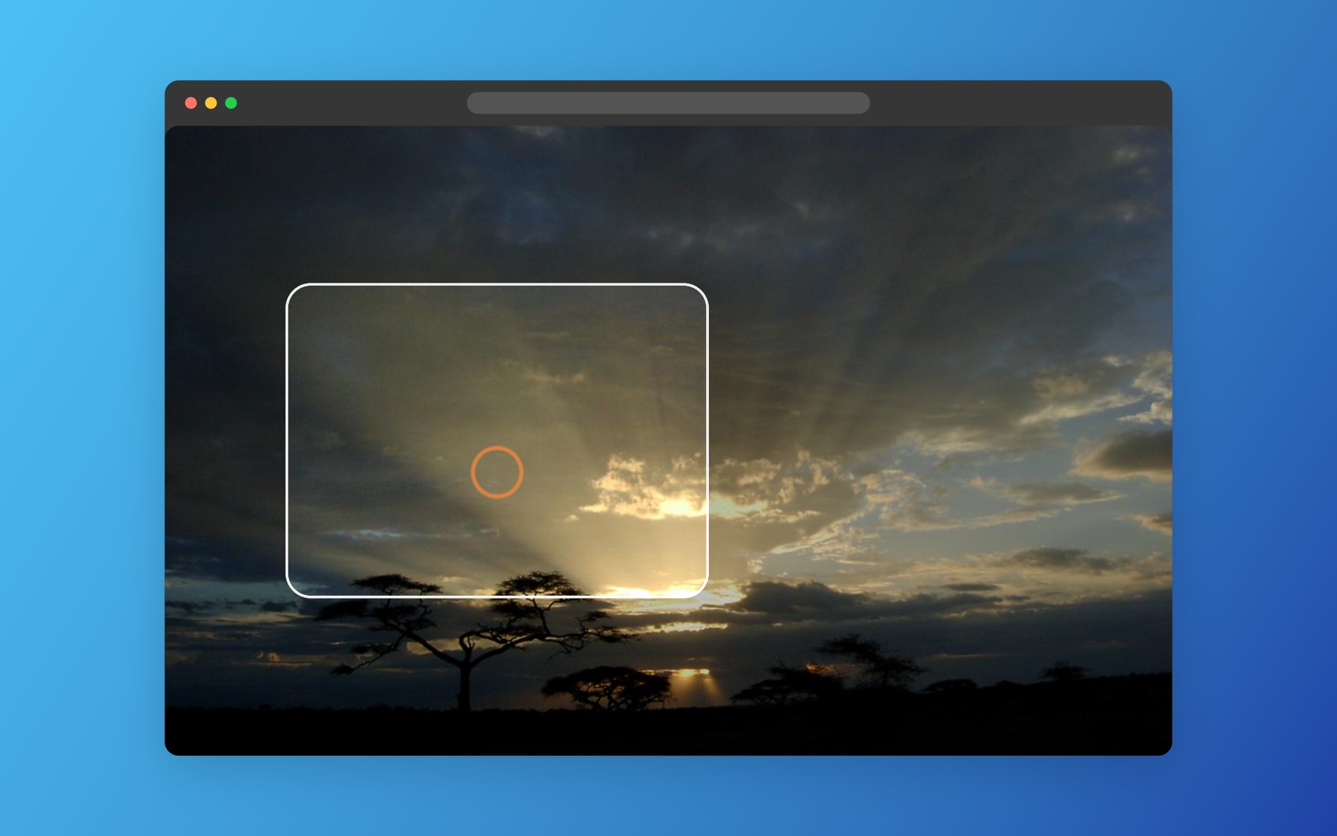 Savanna output: a highlight box and click ripple